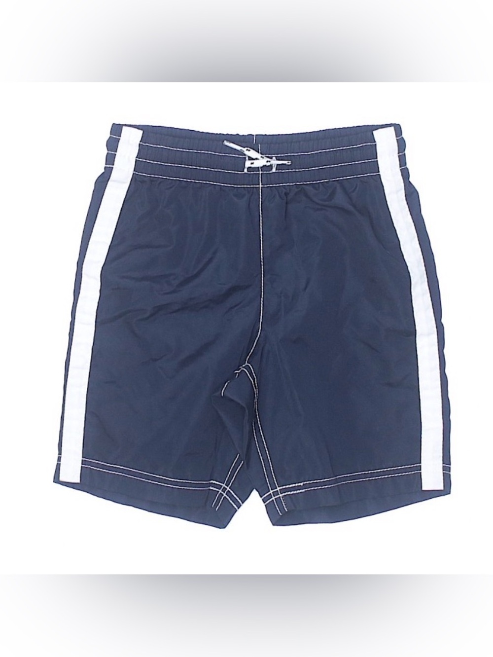 OLD NAVY Navy Blue Swim Trunks with White Side Stripes